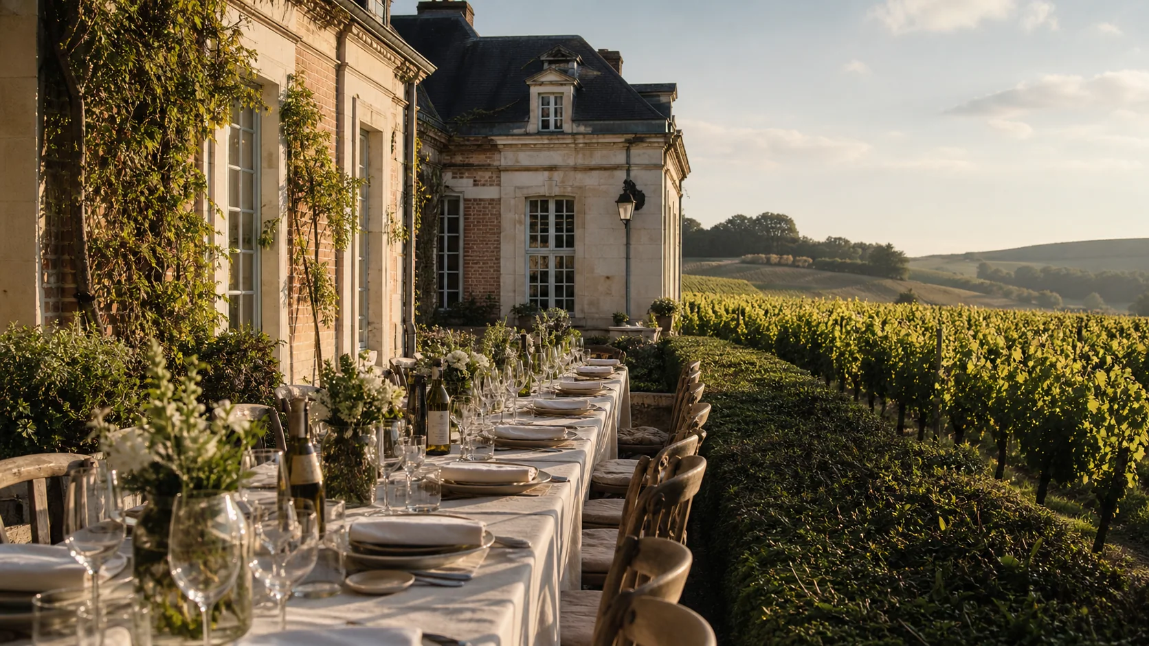 Illustrative hotel concept combining heritage, vineyard, and gastronomy experiences
